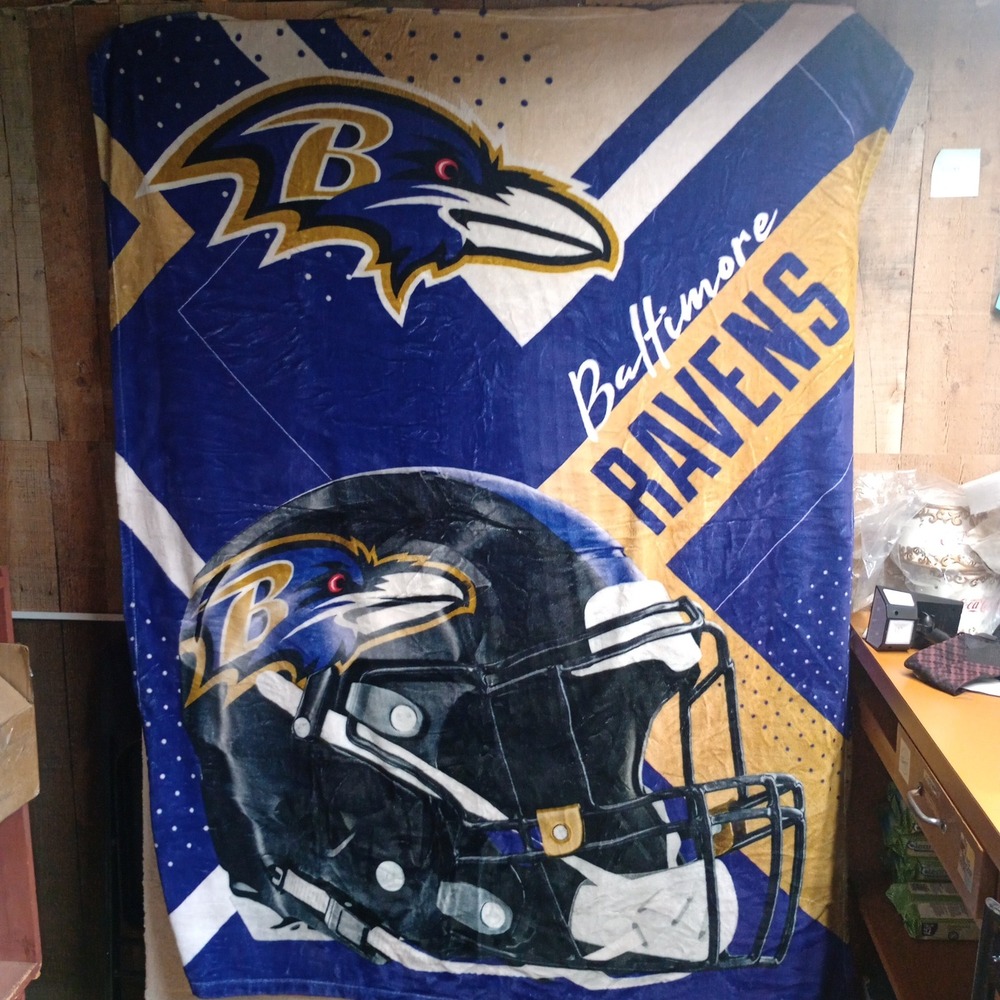 Northwest Baltimore Ravens NFL Fleece Throw Blanket 52x70 Helmet Logo Purple